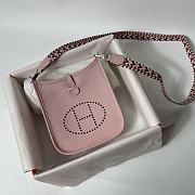 Hermes Mini Evelyne In Leather Pink 17cm - 6