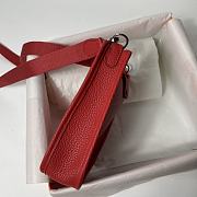 Hermes Mini Evelyne In Leather Red 17cm - 5