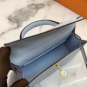 Hermes Mini Kelly Epsom Leather Blue Brume 19cm - 4