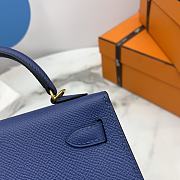 Hermes Mini Kelly Epsom Leather Blue Brighton 19cm - 3