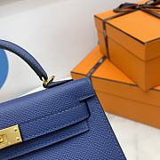 Hermes Mini Kelly Epsom Leather Blue Brighton 19cm - 2