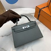 Hermes Mini Kelly Epsom Leather Vert Amande 19cm - 2