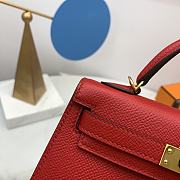 Hermes Mini Kelly Epsom Leather Red Rouge 19cm - 6
