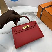 Hermes Mini Kelly Epsom Leather Red Rouge 19cm - 4