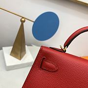Hermes Mini Kelly Epsom Leather Red Rouge 19cm - 3