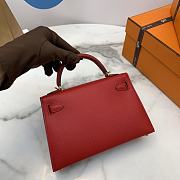 Hermes Mini Kelly Epsom Leather Red Rouge 19cm - 2