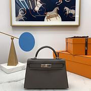 Hermes Mini Kelly Epsom Leather Etain 19cm - 1