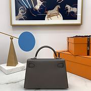 Hermes Mini Kelly Epsom Leather Etain 19cm - 5
