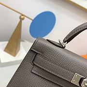 Hermes Mini Kelly Epsom Leather Etain 19cm - 3