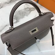 Hermes Mini Kelly Epsom Leather Etain 19cm - 6