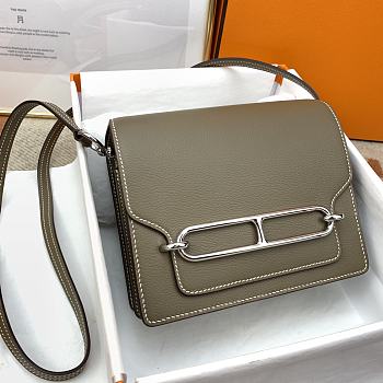 Hermes Roulis Silver-tone Metal Olive Green 19cm