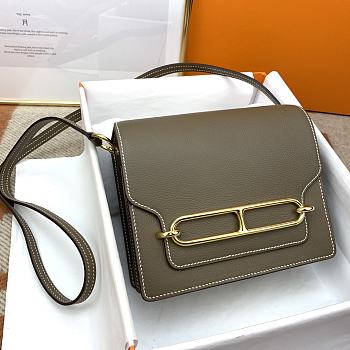 Hermes Roulis Gold-tone Metal Olive Green 19cm