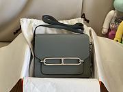 Hermes Roulis Silver-tone Metal Stone Blue 19cm - 1