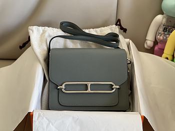 Hermes Roulis Silver-tone Metal Stone Blue 19cm