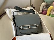 Hermes Roulis Silver-tone Metal Stone Blue 19cm - 6