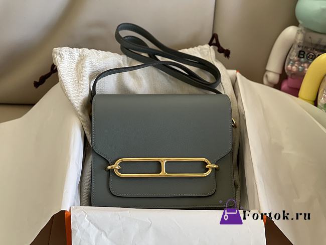 Hermes Roulis Gold-tone Metal Stone Blue 19cm - 1