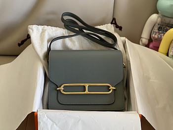 Hermes Roulis Gold-tone Metal Stone Blue 19cm