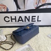 Chanel Mini Flap Bag With Top Handle Grained Calfskin Blue Navy AS2431 20x13x9cm - 4