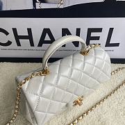 Chanel Mini Flap Bag With Top Handle Leather White AS2431 20x13x9cm - 5