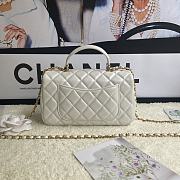 Chanel Mini Flap Bag With Top Handle Leather White AS2431 20x13x9cm - 2