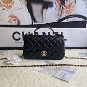 Chanel Mini Flap Bag With Top Handle Leather Black AS2431 20x13x9cm - 1