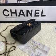 Chanel Mini Flap Bag With Top Handle Leather Black AS2431 20x13x9cm - 6