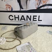 Chanel Mini Flap Bag With Top Handle Leather Grey AS2431 20x13x9cm - 4