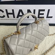 Chanel Mini Flap Bag With Top Handle Leather Grey AS2431 20x13x9cm - 2