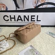 Chanel Mini Flap Bag With Top Handle Leather Beige AS2431 20x13x9cm - 4