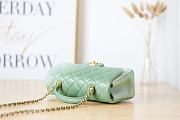 Chanel Mini Flap Bag With Top Handle Leather Light Green AS2431 20x13x9cm - 6