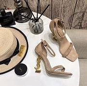 Ysl Opyum Sandals In Suede Beige 110mm - 1