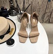 Ysl Opyum Sandals In Suede Beige 110mm - 4