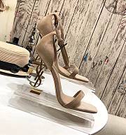 Ysl Opyum Sandals In Suede Beige 110mm - 6