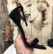Ysl Opyum Sandals In Suede Black 110mm - 4