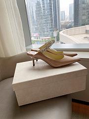 Jimmy Choo Bing Patent Mules With Strap Beige 65mm - 1