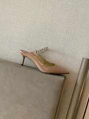 Jimmy Choo Bing Patent Mules With Strap Beige 65mm - 2