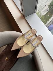 Jimmy Choo Bing Patent Mules With Strap Beige 65mm - 4