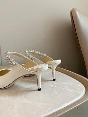 Jimmy Choo Bing Patent Mules With Strap White 65mm - 2