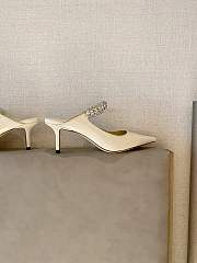 Jimmy Choo Bing Patent Mules With Strap White 65mm - 4