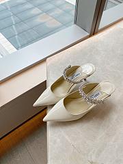 Jimmy Choo Bing Patent Mules With Strap White 65mm - 5