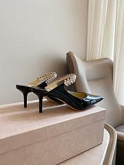 Jimmy Choo Bing Patent Mules With Strap Black 65mm - 3