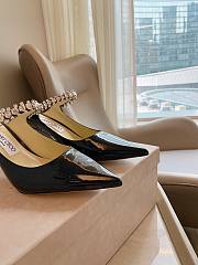 Jimmy Choo Bing Patent Mules With Strap Black 65mm - 6