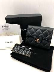 Chanel Small Flap Wallet Black A82288 10.5x11.5x3cm - 1