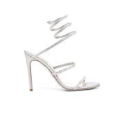 Rene Caovilla Cleo High-Heel Sandals In Silver 100mm - 4
