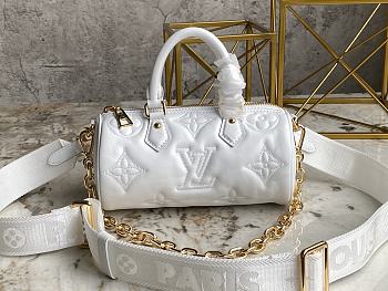 Louis Vuitton Papillon BB Handbag Bubblegram White M59827 20x10x10cm