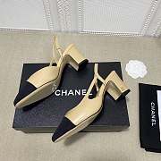 Chanel Slingbacks Beige/Black G31318  - 6