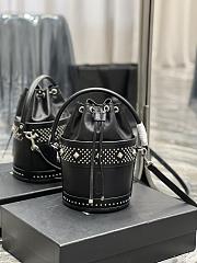 Ysl Small Bahia Bucket Bag In Leather Black 686733 16×25×16cm - 1
