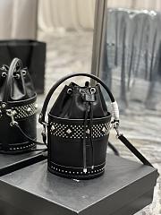 Ysl Small Bahia Bucket Bag In Leather Black 686733 16×25×16cm - 2