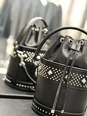 Ysl Small Bahia Bucket Bag In Leather Black 686733 16×25×16cm - 3