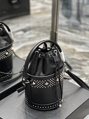Ysl Small Bahia Bucket Bag In Leather Black 686733 16×25×16cm - 4